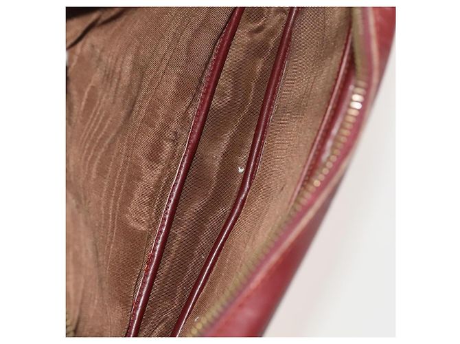 Borsa Gianni Versace Cartier in nylon e pelle 2 pezzi Bordeaux Beige Auth ar13582 - vista 17