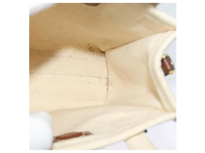 BALLY Crystalia XS Handtasche Canvas 2-Wege Weiß Gold Auth mr1384 Golden - Ansicht 17