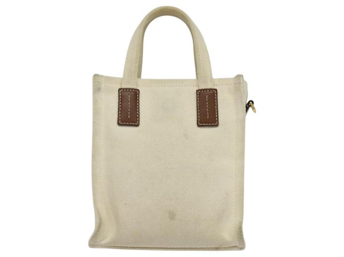 BALLY Crystalia XS Handtasche Canvas 2-Wege Weiß Gold Auth mr1384 Golden - Ansicht 2
