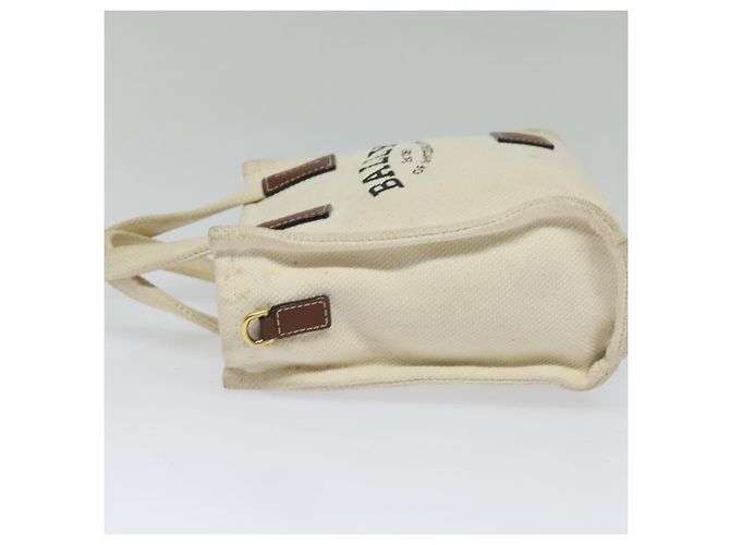 BALLY Crystalia XS Handtasche Canvas 2-Wege Weiß Gold Auth mr1384 Golden - Ansicht 3
