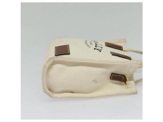 BALLY Crystalia XS Handtasche Canvas 2-Wege Weiß Gold Auth mr1384 Golden - Ansicht 4