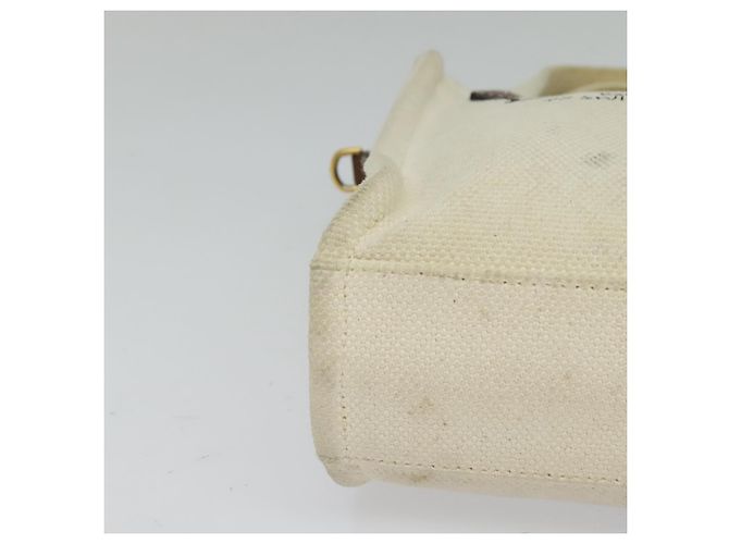 BALLY Crystalia XS Handtasche Canvas 2-Wege Weiß Gold Auth mr1384 Golden - Ansicht 9