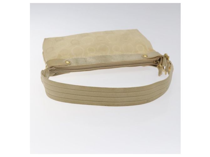 Borsa a Spalla Gancini Salvatore Ferragamo in Tela Beige Oro Auth bs26398 - vista 7