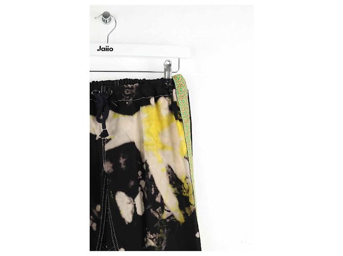 Autre Marque Pantalones rectos de algodón amarillos - vista 2