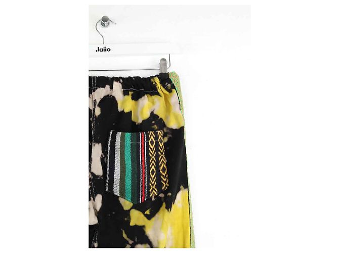 Autre Marque Pantalones rectos de algodón amarillos - vista 4