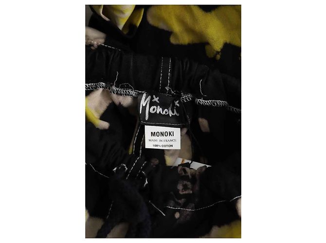 Autre Marque Pantalones rectos de algodón amarillos - vista 5