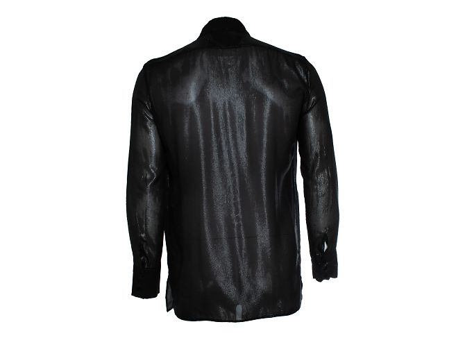 Saint Laurent, Lurex-Hemd mit Rüschen 2019 Schwarz - Ansicht 2