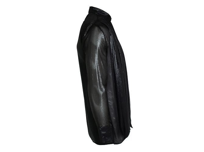 Saint Laurent, Lurex-Hemd mit Rüschen 2019 Schwarz - Ansicht 3