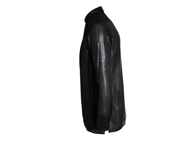 Saint Laurent, Lurex-Hemd mit Rüschen 2019 Schwarz - Ansicht 4