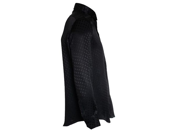 Céline, camicia di seta nera a pois Nero - vista 3