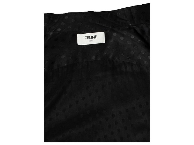 Céline, camicia di seta nera a pois Nero - vista 6