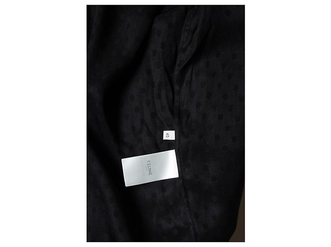 Céline, camicia di seta nera a pois Nero - vista 7