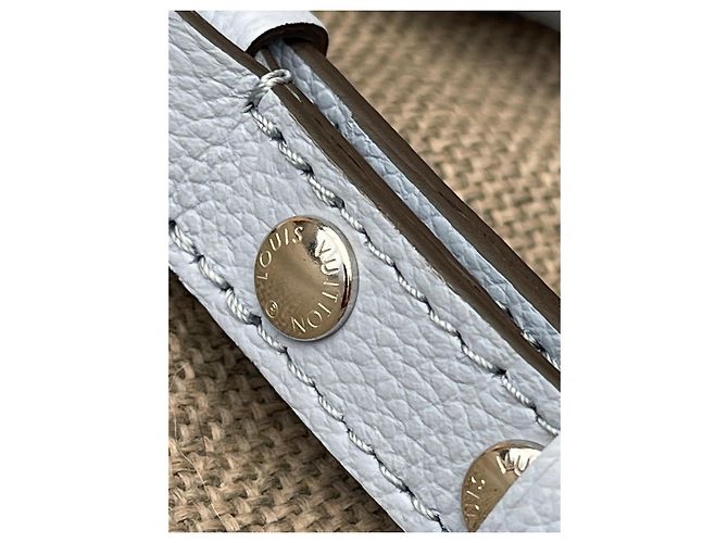 Pochette Louis Vuitton in pelle blu - vista 10