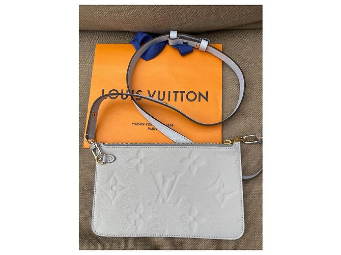 Pochette Louis Vuitton in pelle blu - vista 5