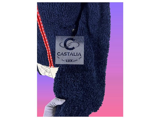 Chanel CC Apres Ski Teddy Bomberjacke 34 FR Marineblau - Ansicht 15
