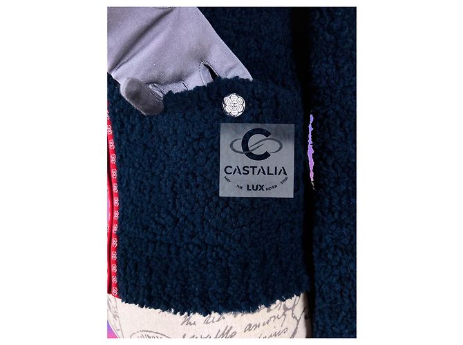 Chanel CC Apres Ski Teddy Bomberjacke 34 FR Marineblau - Ansicht 16