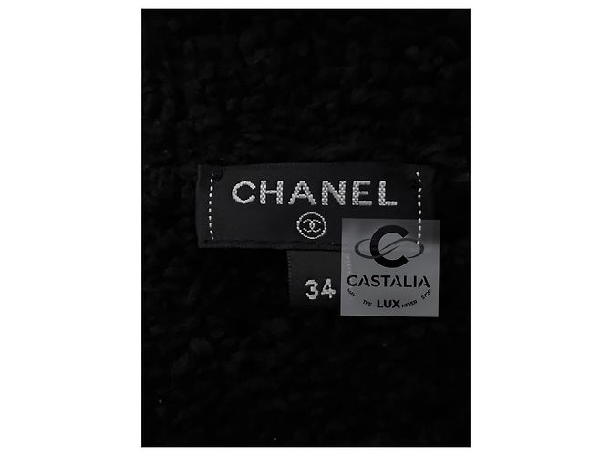 Chanel CC Apres Ski Teddy Bomberjacke 34 FR Marineblau - Ansicht 17