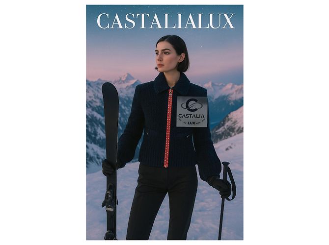 Chanel CC Apres Ski Teddy Bomberjacke 34 FR Marineblau - Ansicht 2