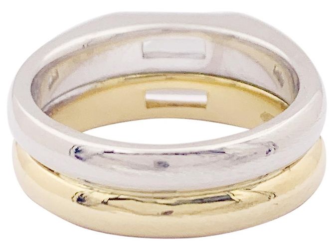 Autre Marque Anello due ori, diamanti baguette. - vista 4