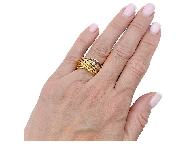 Autre Marque Anello multi-filo in tre ori. - vista 6