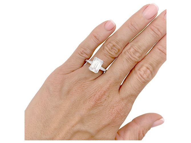 Solitärring von Van Cleef & Arpels, Diamant im Smaragdschliff 4,01 ct. - Ansicht 7