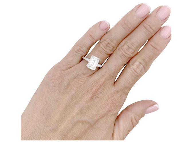 Solitärring von Van Cleef & Arpels, Diamant im Smaragdschliff 4,01 ct. - Ansicht 8