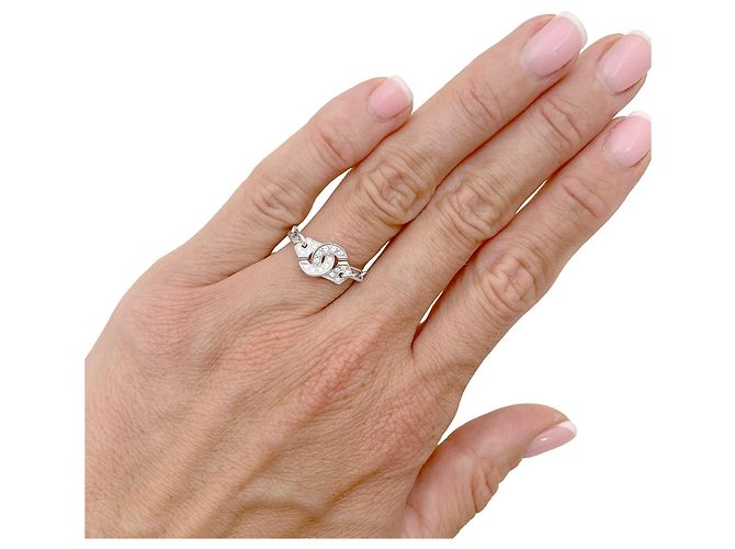 Anel Dinh Van, "Menottes R7.5", ouro branco, diamantes. - vista 4
