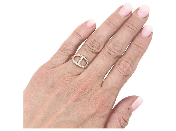 Chaîne d'ancre Hermès-Ring, 'Ankerkette Kontur', Roségold, Diamanten. - Ansicht 6