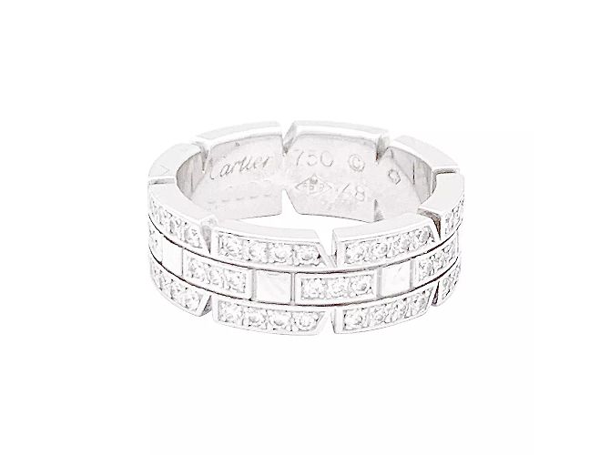 Anello Cartier in oro bianco, diamanti 'Tank Française'. - vista 2