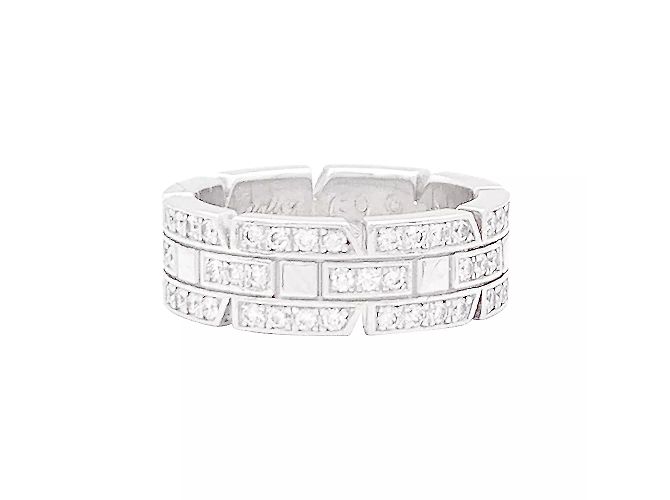 Anello Cartier in oro bianco, diamanti 'Tank Française'. - vista 3