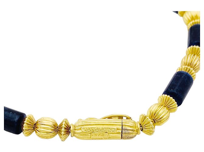 Collana Lalaounis, oro giallo, sodaliti. - vista 3