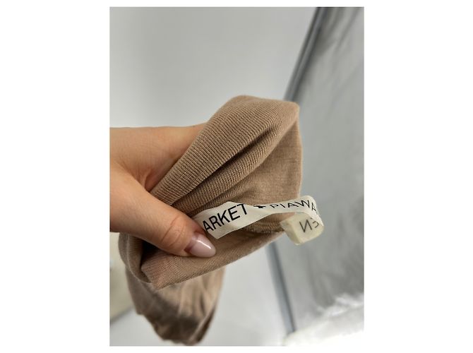 Autre Marque Rollkragen-T-Shirt aus Wolle Kamel - Ansicht 5