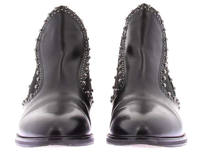 Stivaletti Alaïa in pelle nera con borchie Nero - vista 4