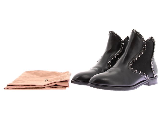 Stivaletti Alaïa in pelle nera con borchie Nero - vista 8