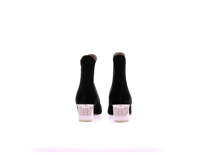 Botines Alaïa de terciopelo negro con tacón transparente - vista 5