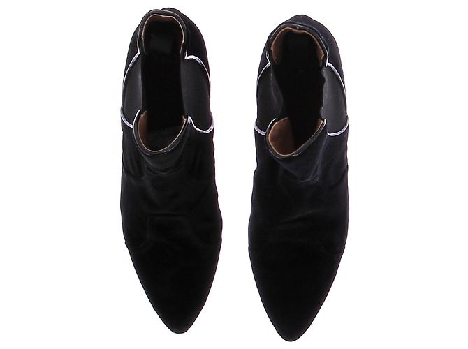 Botines Alaïa de terciopelo negro con tacón transparente - vista 6