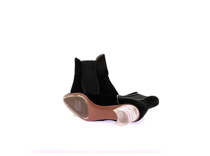 Botines Alaïa de terciopelo negro con tacón transparente - vista 7