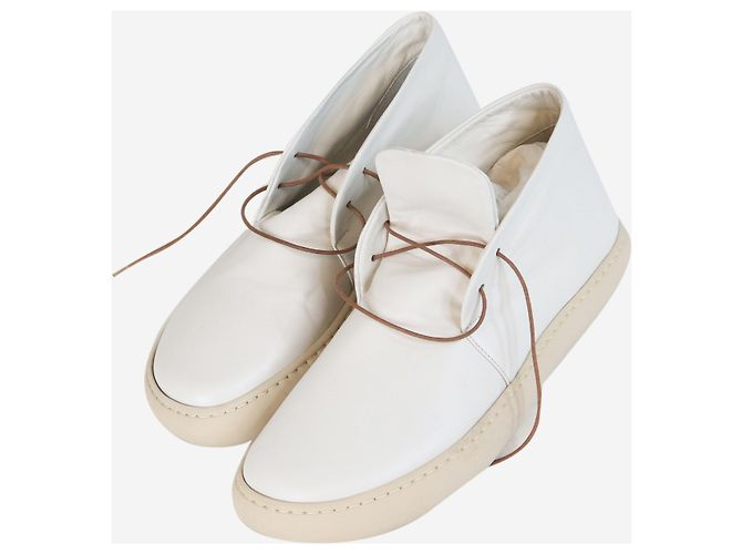 Fausto Santini Zapatos de cuero blanco con cordones - talla EU 39 - vista 5