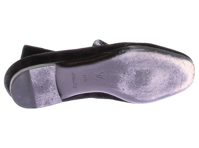 Mocassini Louis Vuitton in camoscio nero con catena - vista 7