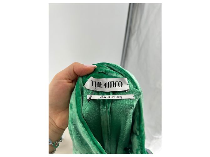 Attico Maxikleid aus grünem Samt - Ansicht 5