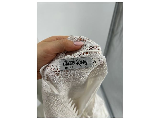 Autre Marque Vestido midi de algodón blanco Charo Ruiz - vista 5
