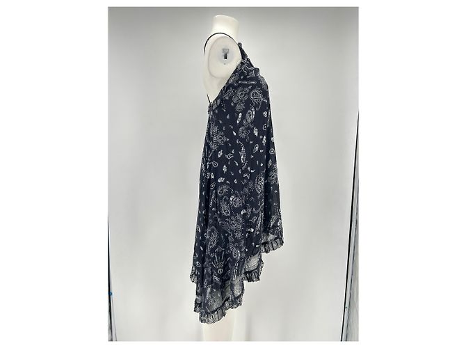 Vestido midi de seda estampado azul marino Iro - vista 3