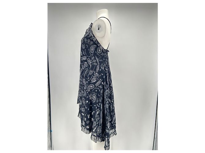 Vestido midi de seda estampado azul marino Iro - vista 4