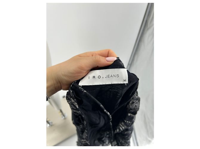 Vestido midi de seda estampado azul marino Iro - vista 5