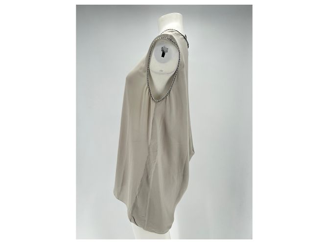 Top de seda gris Vince - vista 4