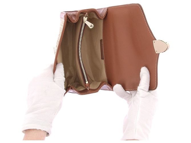 Aspinal Of London Borsa "Midi Mayfair" in rafia e pelle cammello - vista 6
