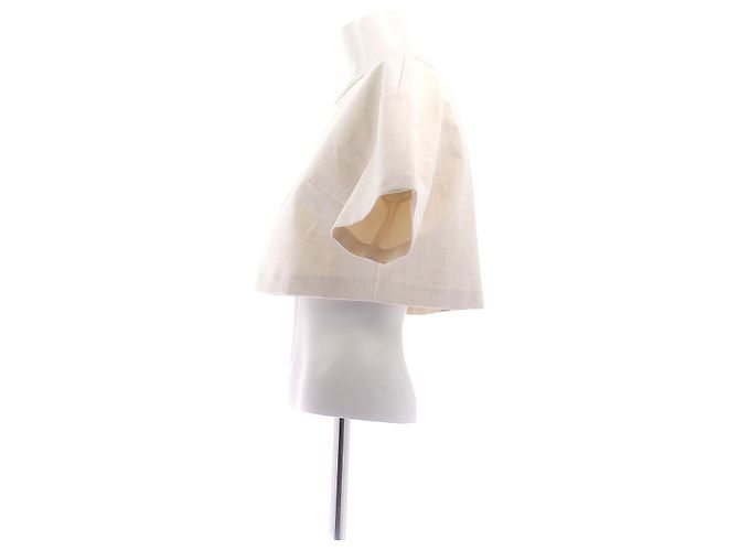 Autre Marque Ecru Kurzarmtop Beige - Ansicht 4