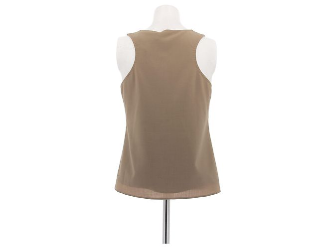 Autre Marque Top marrón sin mangas de lana Castaño - vista 2