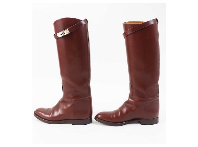 Hermès Hermes Kelly Metall Springstiefel Braun 35 - Ansicht 4