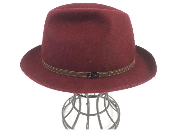 & Other Stories Cappello Fedora in Feltro di Coniglio Borsalino Bordeaux - vista 2
